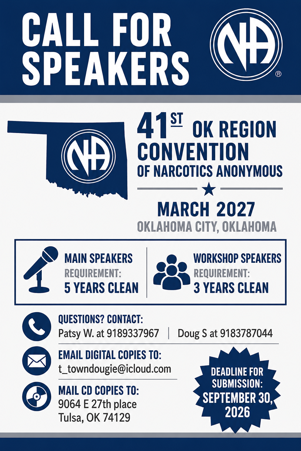 OKRCNA XLI – OK Region of Narcotics Anonymous